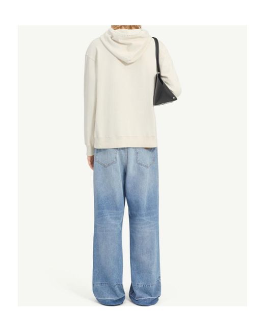 MM6 by Maison Margiela White Logo-Patch Drawstring Hoodie for men