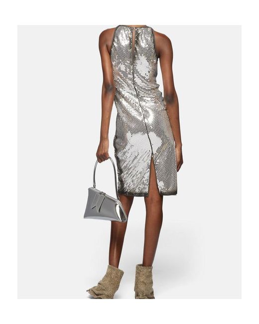 The Attico Gray The Sequinned Mini Dress