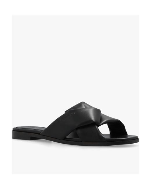 Ferragamo Black Ferragamo Knot Detailed Slip-On Sandals