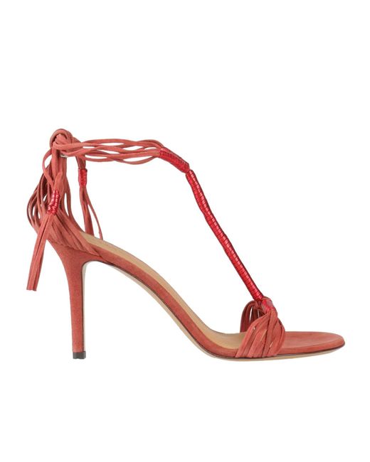 Isabel Marant Pink Stiletto Heel Round Toe Sandals