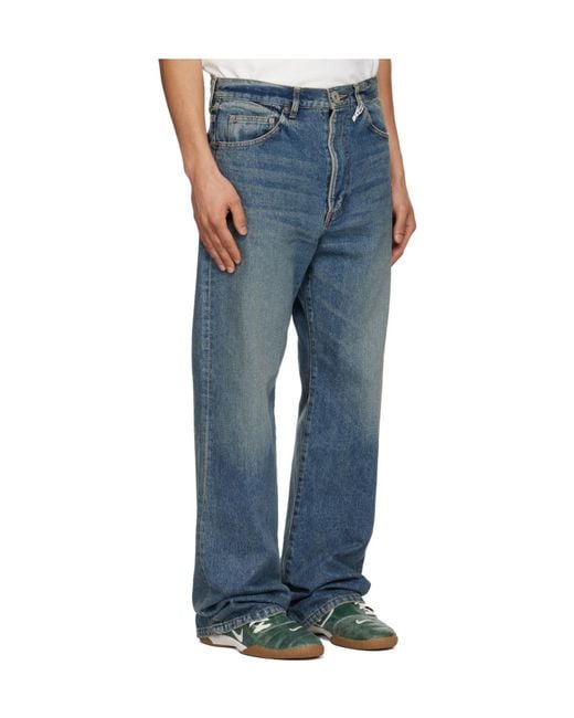 Maison Mihara Yasuhiro Blue Flared Denim Pants for men