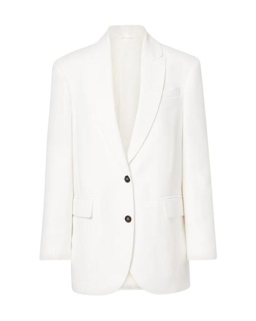 Brunello Cucinelli White Monili Blazer