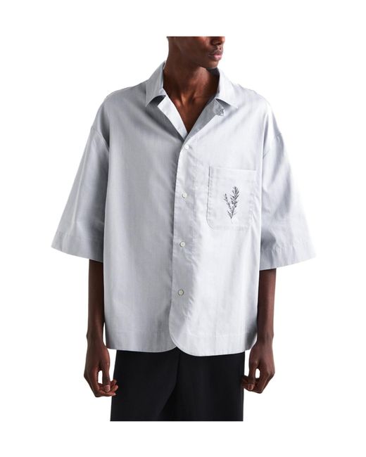 Jacquemus Gray Patterned Short Sleeve Shirt for men