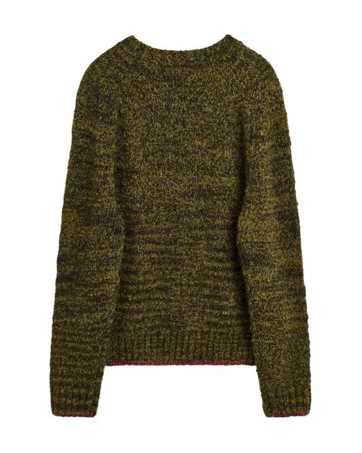 sunflower Green Long-Sleeved Crew Neck Sweater for men