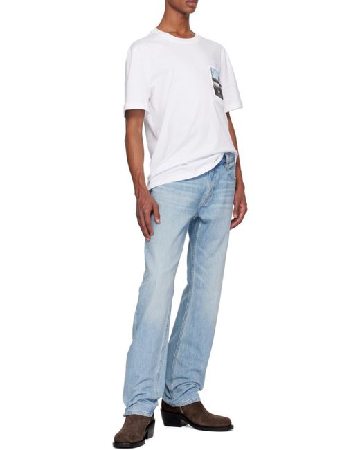 Helmut Lang White New York Bridge Postcard T-Shirt for men
