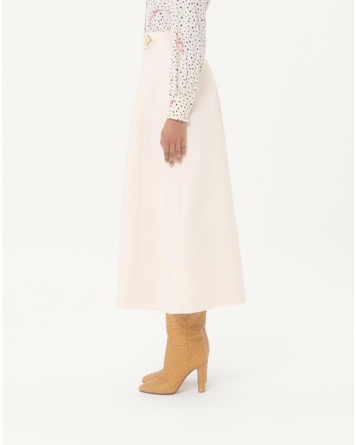 Valentino Natural High-Waist A-Line Skirt