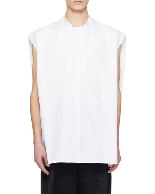 Jil Sander White Button Sleeveless Vest for men