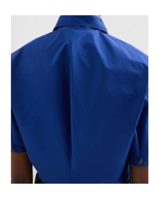 Jil Sander Blue Technical Faille Shirt