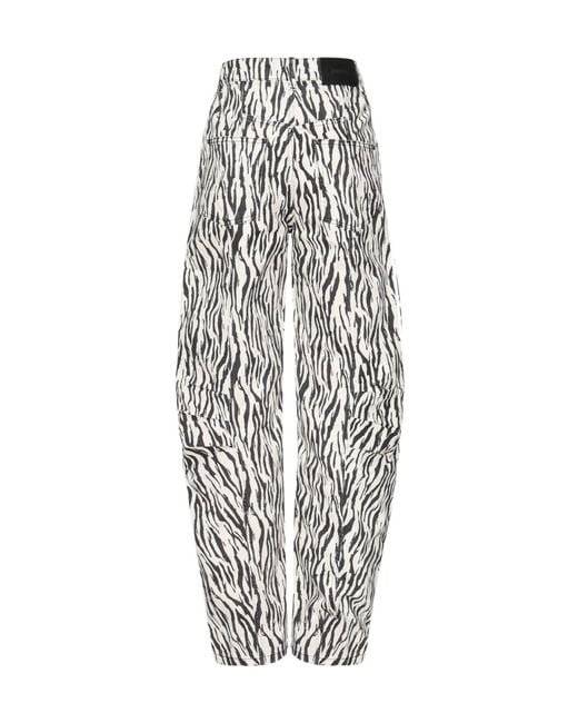 ROTATE BIRGER CHRISTENSEN White Printed Twill Cargo Pants
