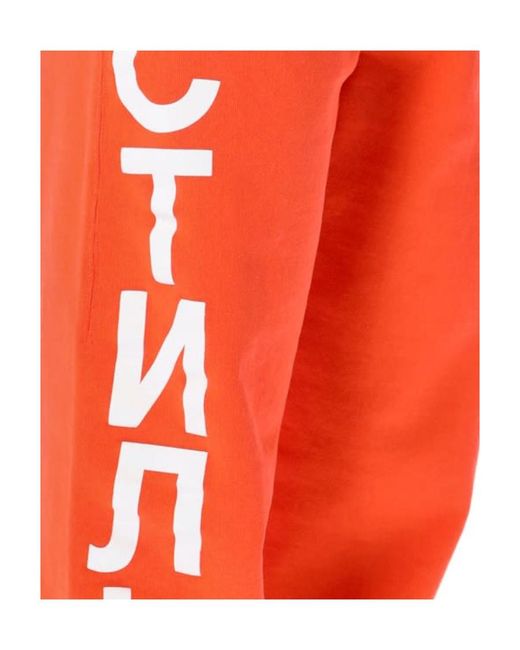 Heron Preston Orange Logo Print Elasticated-Waist Track Pants for men
