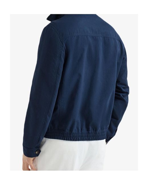 Brunello Cucinelli Blue Water-Resistant Microfiber Outerwear Jacket for men