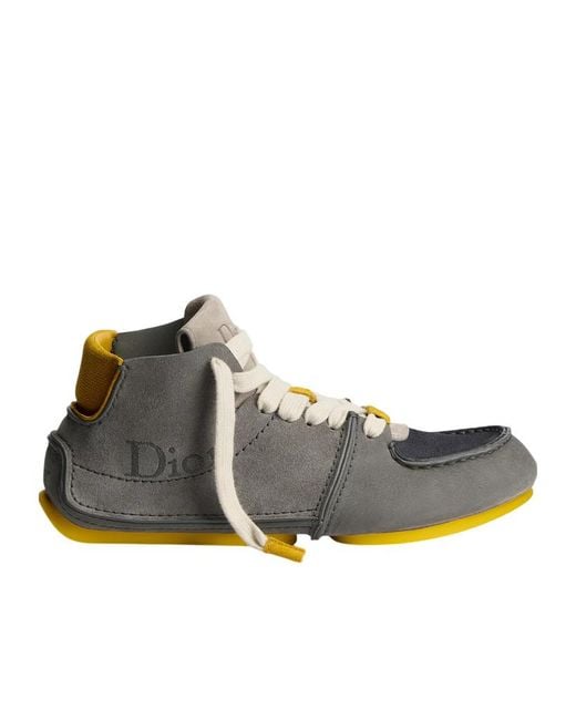 Dior Gray Homme Roadie Lace-Up Boots for men