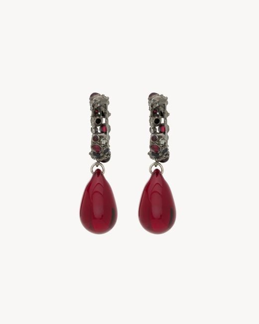 Saint Laurent Red Pendant Earrings
