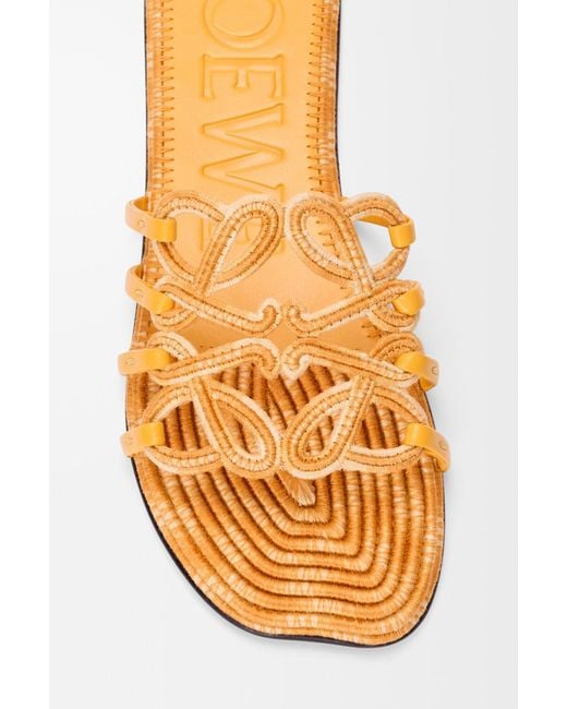Loewe Metallic Open-Toe Flat Sandals