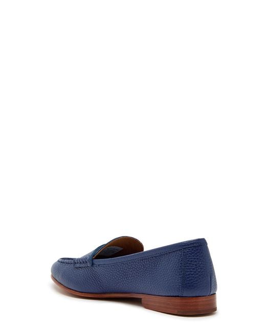 Polo Ralph Lauren Blue Logo Pebbled Leather Loafers