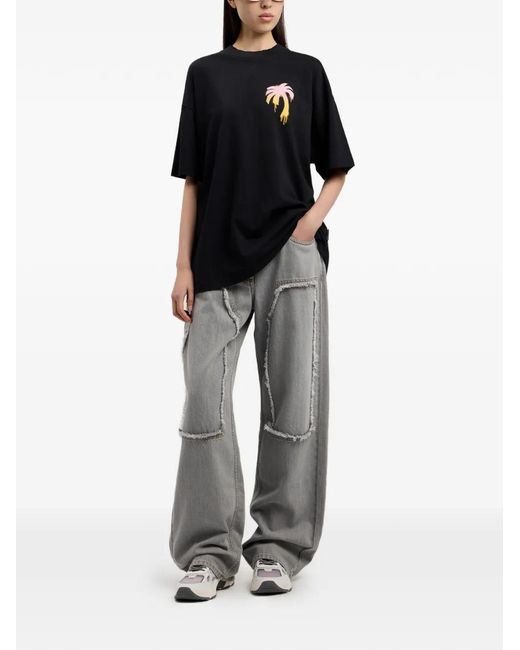 Palm Angels Black I Love Pa Graphic T-Shirt