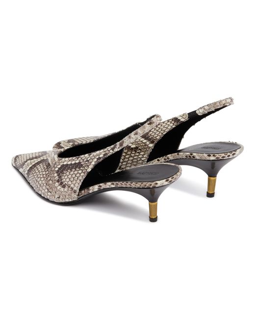 Khaite White Bella Low Python-Print Pumps