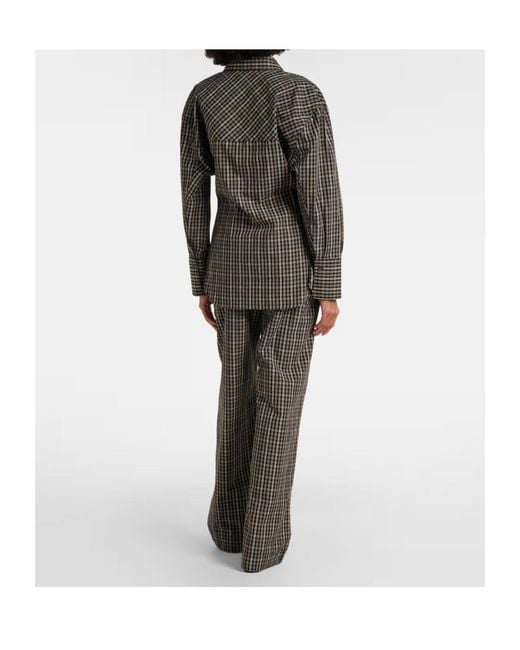 Rohe Gray Plaid Casual Pants