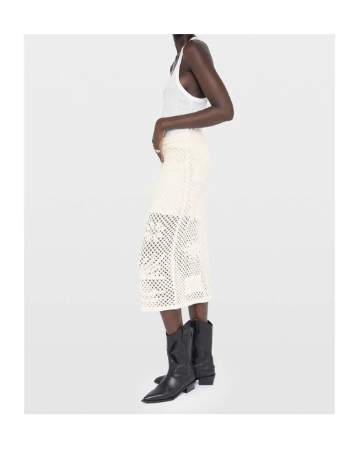 Zadig & Voltaire Natural Open-Knit Midi Skirt