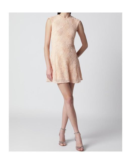 ROTATE BIRGER CHRISTENSEN Natural Floral-Detail Sleeveless Mini Dress