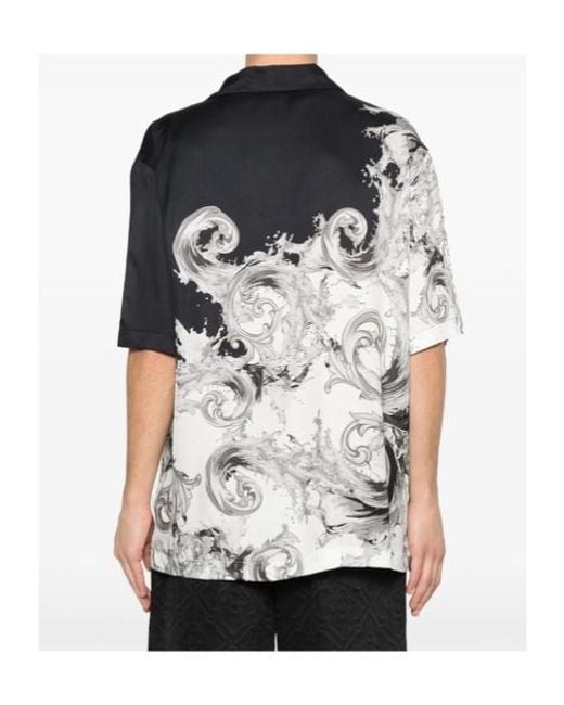 Versace Gray Jeans Couture Barocco Print Shirt for men