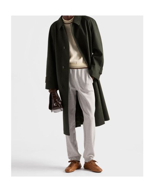 Prada Gray Cotton Fleece Joggers for men