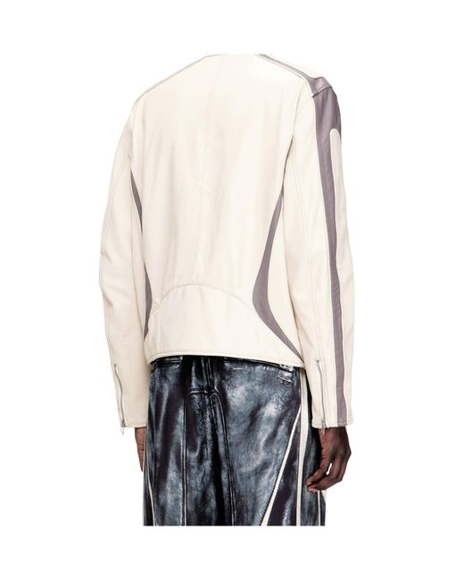 DIESEL Natural L-Adam Leather Jacket for men