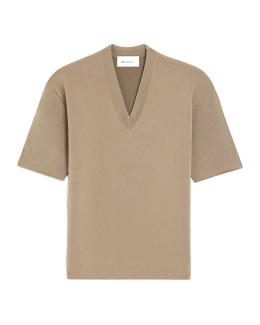 AMI Natural Ami Relaxed V-Neck T-Shirt
