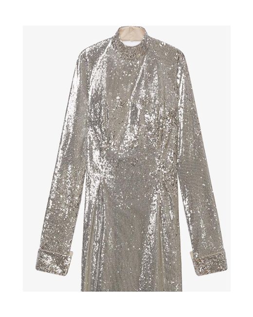 Givenchy Gray Open-Back Sequin Gown