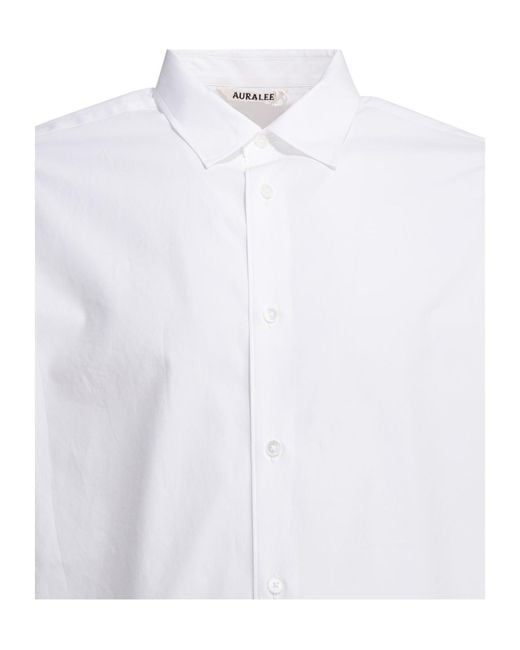 Auralee White Long-Sleeve Shirt