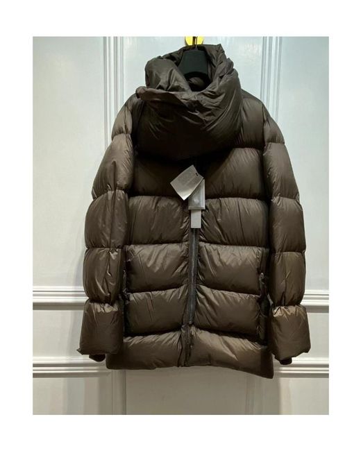 Rick Owens Brown Logo Down Jacket for men