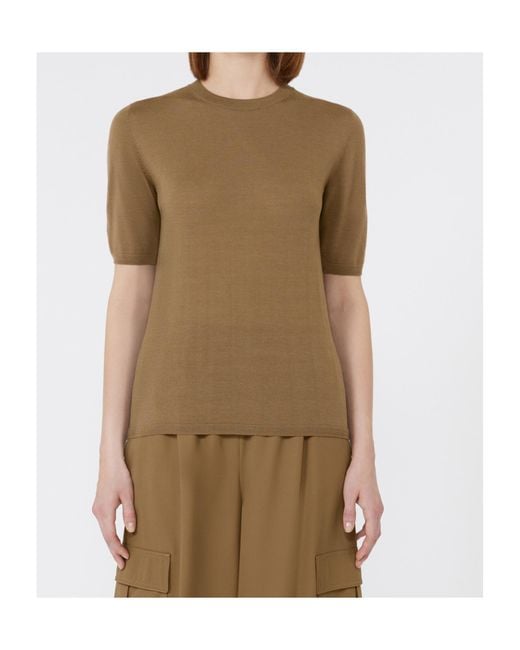 Max Mara Natural Gerico Short-Sleeved Knitted Jumper