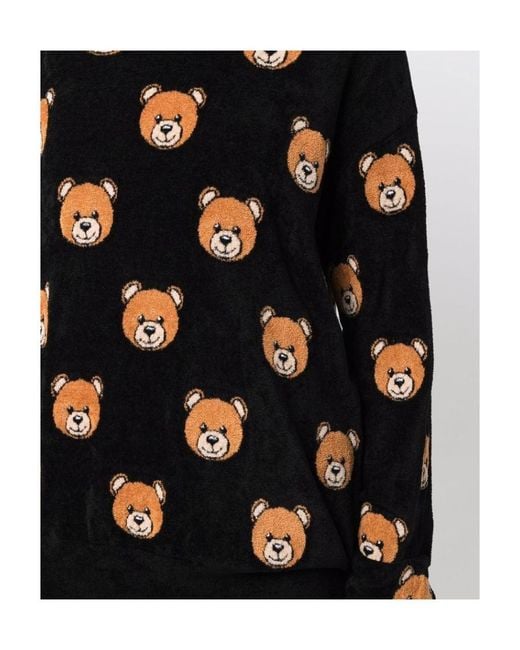 Moschino Black Teddy Bear-Print Jumper