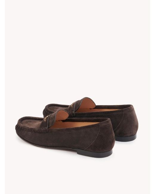 Chloé Brown Chloé Logo Chain Loafers