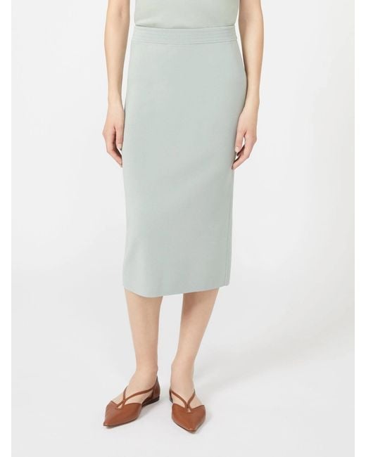Max Mara White Slit Midi Skirt