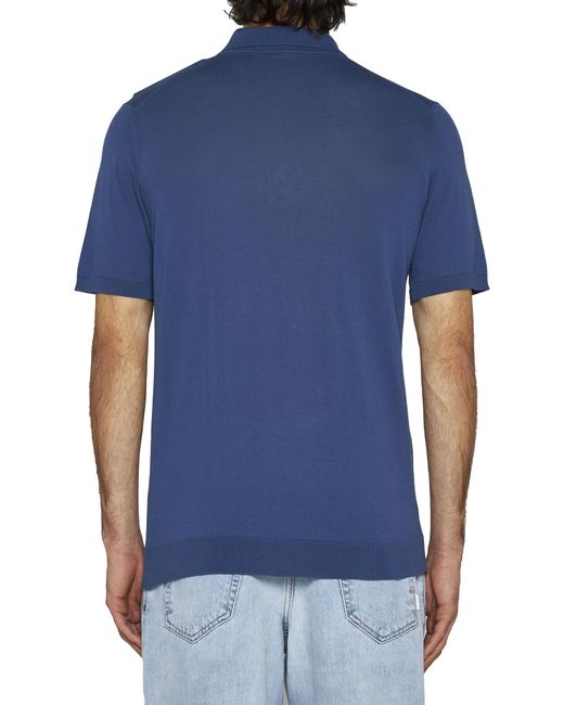Roberto Collina Blue Button-Down Short Sleeve Polo Shirt for men