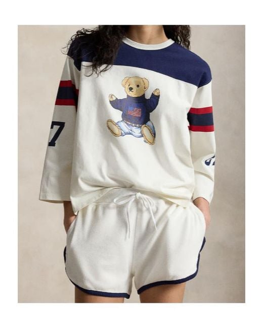Polo Ralph Lauren Blue Polo Bear Long-Sleeved Crewneck T-Shirt