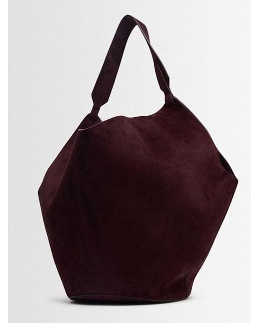 Khaite Purple Double-Handle Shopping Bag