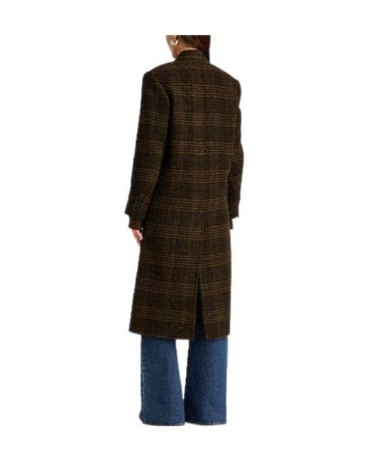 Isabel Marant Brown Plaid Doublebreasted Long Coat