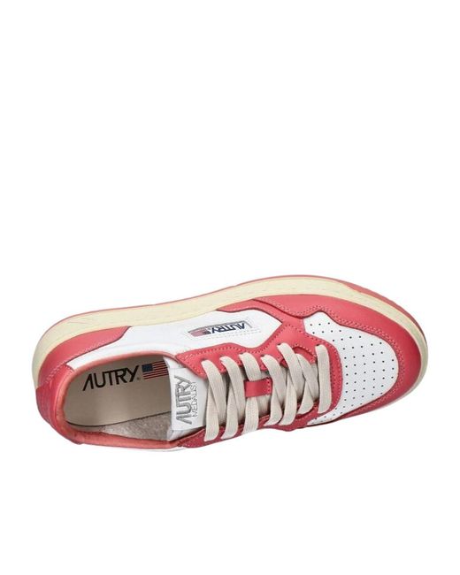Autry Pink Medalist Low Bicolor Sneakers