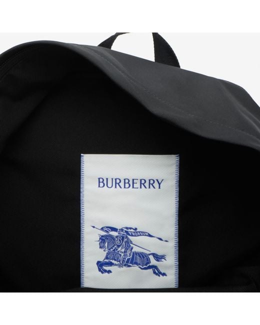 Burberry Black Logo Printed Orkney Backpack for men