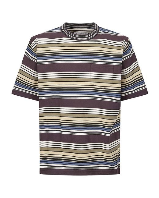 Sacai Multicolor Striped Crewneck T-Shirt for men