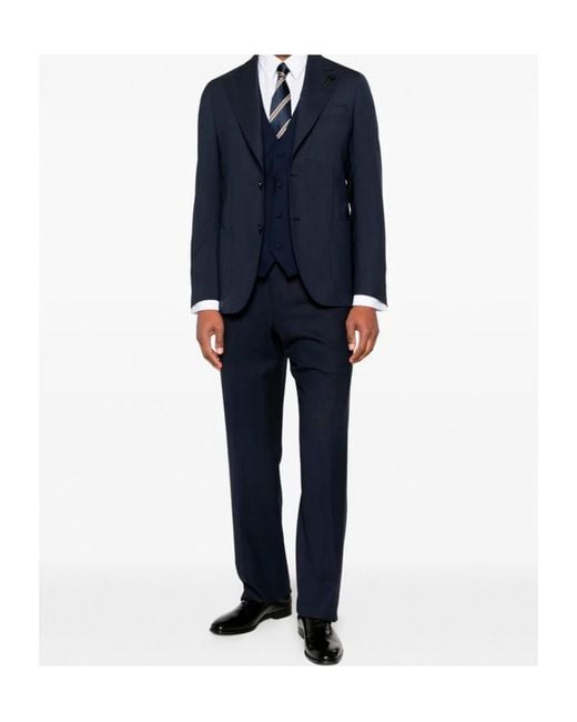 Lardini Blue Button Vest for men