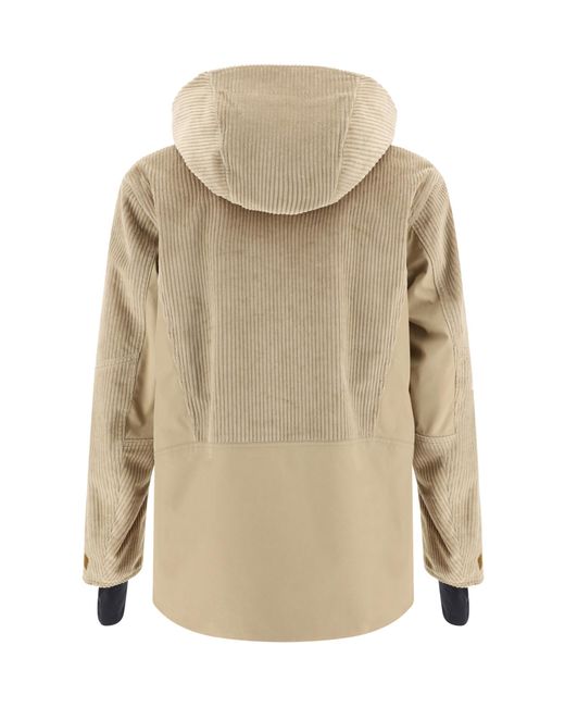 Moncler Natural Grenoble Ettal Corduroy Hooded Down Jacket for men
