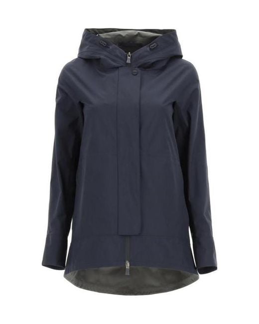 Herno Blue Hooded Rain Jacket