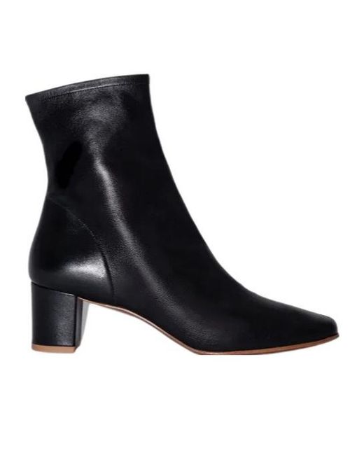 By Far Black Sofia Square-Toe Block-Heel Boots
