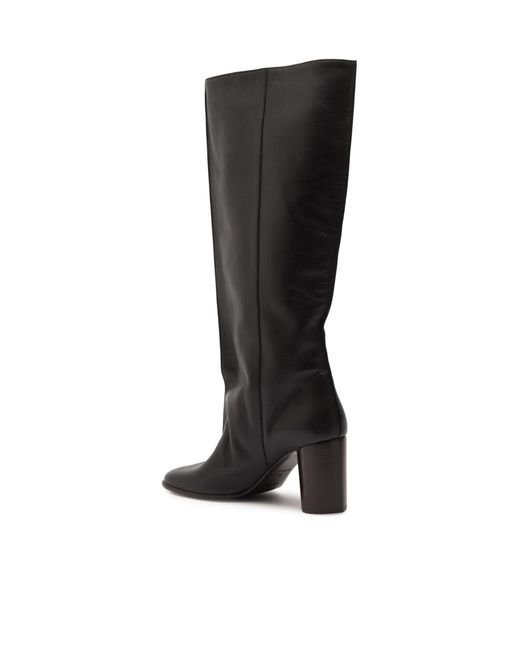 Lemaire Black Leather Knee-High Boots
