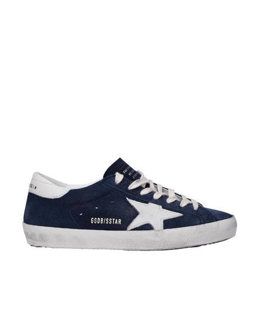 Golden Goose Deluxe Brand Blue Super-Star Suede Sneakers for men