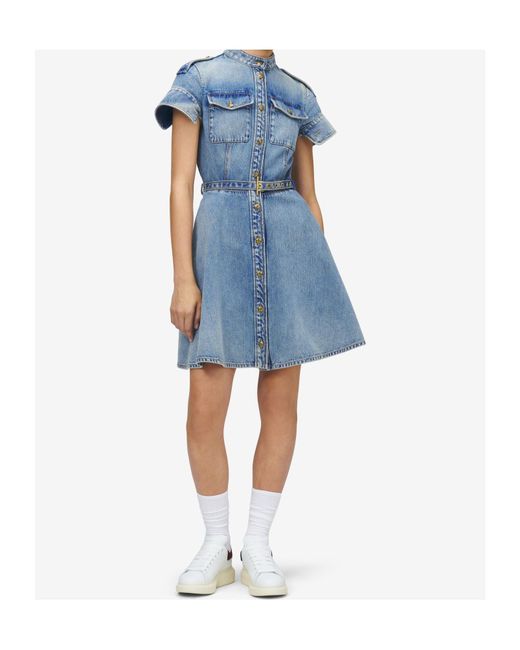 McQueen Blue Denim Mini Dress