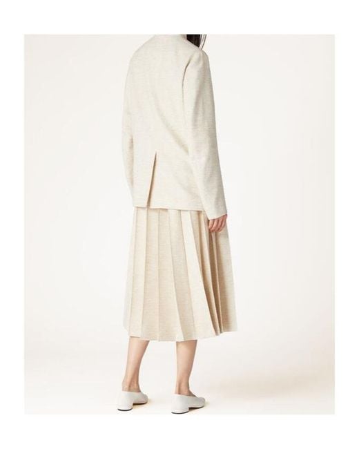 Loro Piana Natural Pleated Midi Skirt